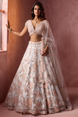 Embellished lehenga set for Indian Wedding – White Navyaa by Nitika Gujral