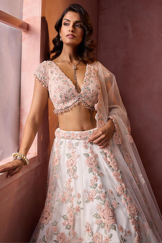 Embellished lehenga set for Indian Wedding – White Navyaa by Nitika Gujral