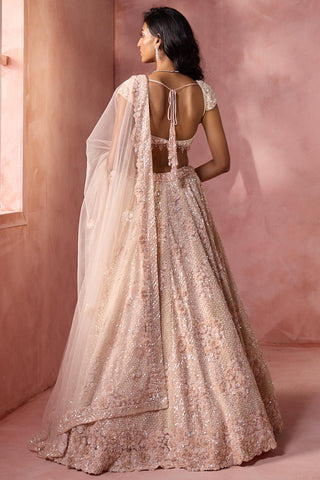Net lehenga set for Indian Wedding – Blush Pink Navyaa by Nitika Gujral