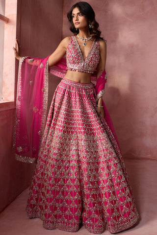Lehenga set for Indian Wedding – Fuchsia Pink Navyaa by Nitika Gujral