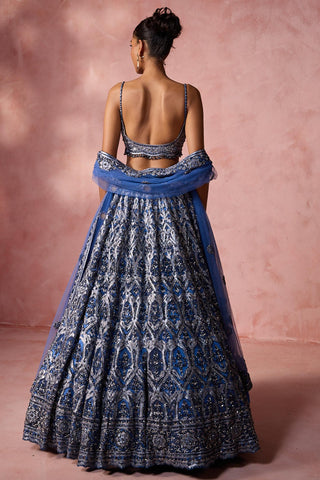 Net lehenga set for Indian Wedding – Blue Navyaa by Nitika Gujral