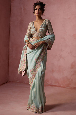 Lurex georgette saree for Indian Wedding – Aqua Navyaa by Nitika Gujral