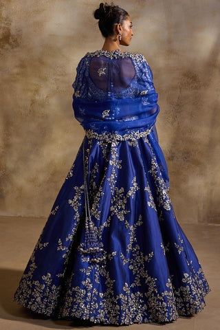 Gota work lehenga set for Indian Wedding – Electric Blue Navyaa by Nitika Gujral
