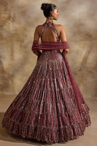 Navyaa gown for Contemporary Wear – Old Rose by Nitika Gujral