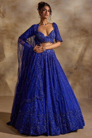 Lehenga set for Indian Wedding – Electric Blue Navyaa by Nitika Gujral