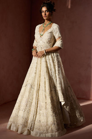 Lehenga set for Indian Wedding – Off White Kalidar Navyaa by Nitika Gujral