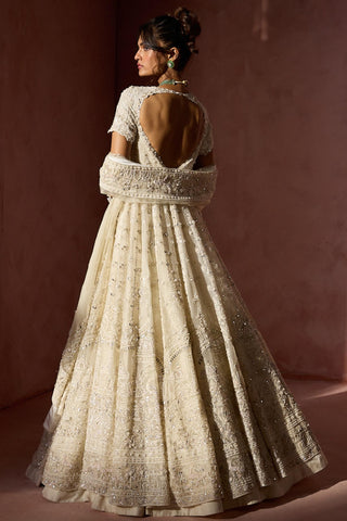 Lehenga set for Indian Wedding – Off White Kalidar Navyaa by Nitika Gujral