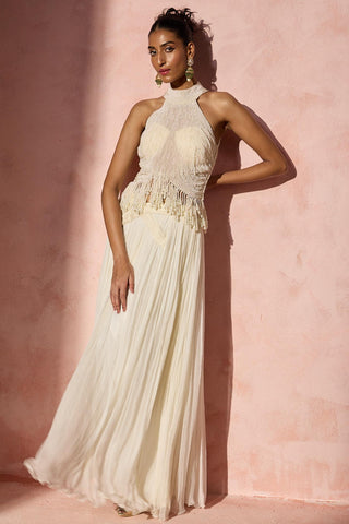 Skirt set for Contemporary Wear – Ivory Navyaa by Nitika Gujral