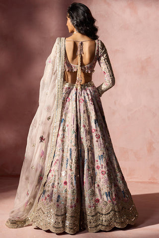 Organza lehenga set for Indian Wedding – Dusty Pink Navyaa by Nitika Gujral