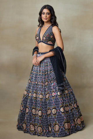 Lehenga Set Indian Wedding – Black Nightingale by Shasha Gaba