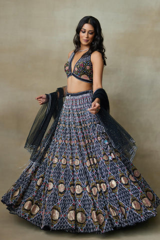 Lehenga Set Indian Wedding – Black Nightingale by Shasha Gaba