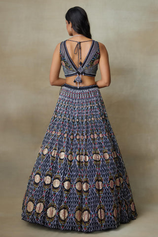 Lehenga Set Indian Wedding – Black Nightingale by Shasha Gaba