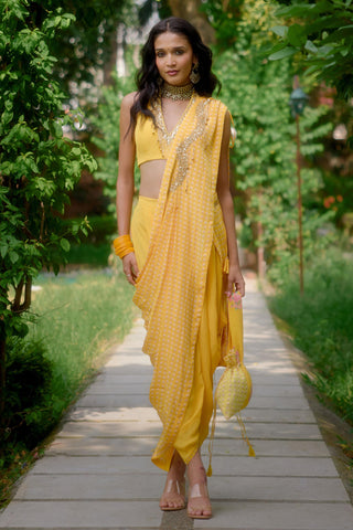 Saree Contemporary Wear – Yellow Haseena by NIKASHA
