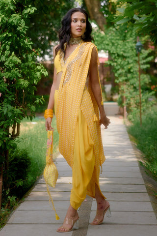 Saree Contemporary Wear – Yellow Haseena by NIKASHA