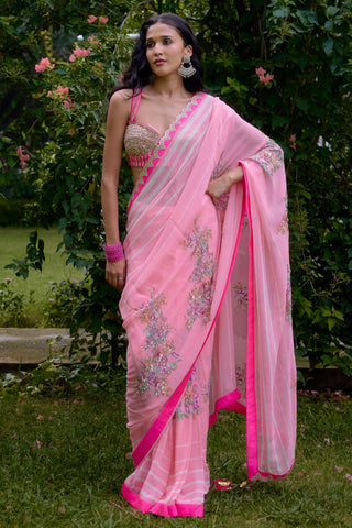 Haseena saree – Indian Wedding – pink festive drape by Nikasha