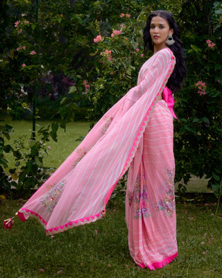 Haseena saree – Indian Wedding – pink festive drape by Nikasha