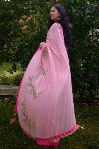 Haseena saree – Indian Wedding – pink festive drape by Nikasha