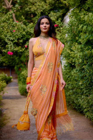 Saree Contemporary Wear – Orange Haseena by NIKASHA
