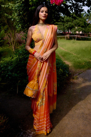 Saree Contemporary Wear – Orange Haseena by NIKASHA