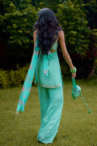 Kurta Contemporary Wear – Aqua blue Janeman Short by NIKASHA