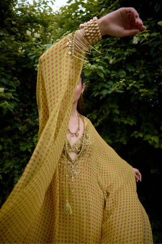 Kurta Contemporary Wear â€“ Olive Green Mehbooba by NIKASHA