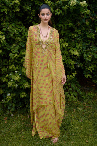 Kurta Contemporary Wear – Olive Green Mehbooba by NIKASHA