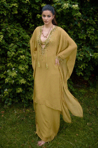 Kurta Contemporary Wear – Olive Green Mehbooba by NIKASHA