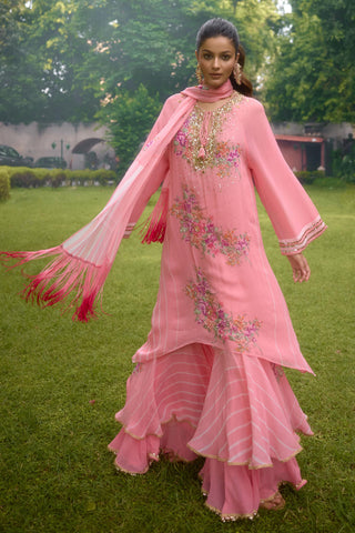 Kurta sharara set – Indian Wedding – pink festive ensemble by Nikasha