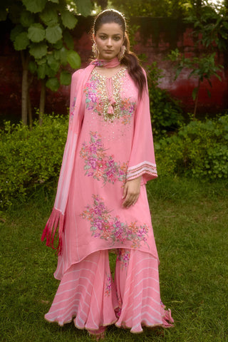 Kurta sharara set – Indian Wedding – pink festive ensemble by Nikasha
