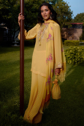 Kurta Contemporary Wear – Yellow Dilruba by NIKASHA