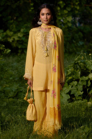 Kurta Contemporary Wear – Yellow Dilruba by NIKASHA