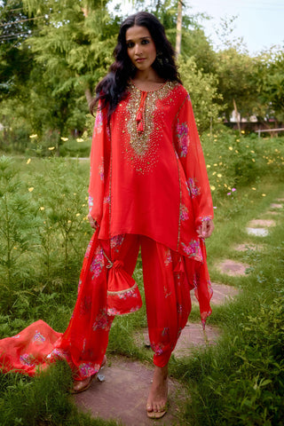Kaftan Contemporary Wear – Red Dilruba by NIKASHA