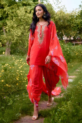 Kaftan Contemporary Wear – Red Dilruba by NIKASHA