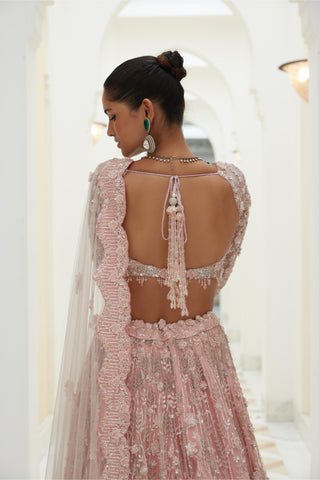 Lehenga Set Indian Wedding – Pink Net Festive Wear by Nitika Gujral