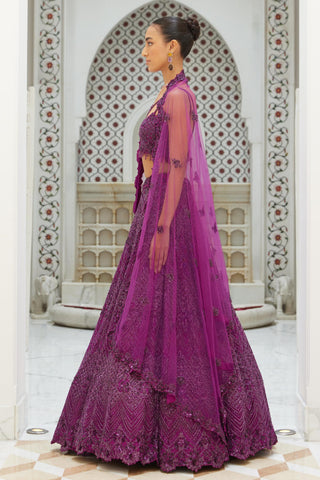 Lehenga Set Indian Wedding – Purple Net Evening by Nitika Gujral