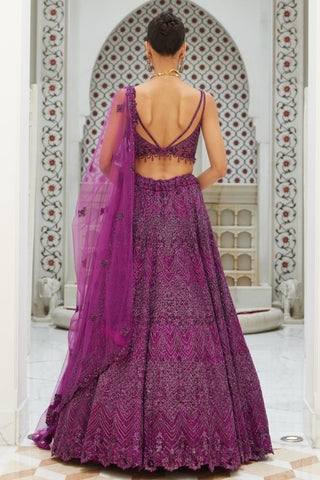 Lehenga Set Indian Wedding – Purple Net Evening by Nitika Gujral