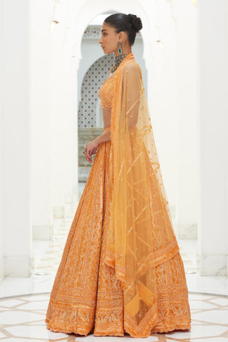 Lehenga Set Indian Wedding – Orange Festive Wear by Nitika Gujral