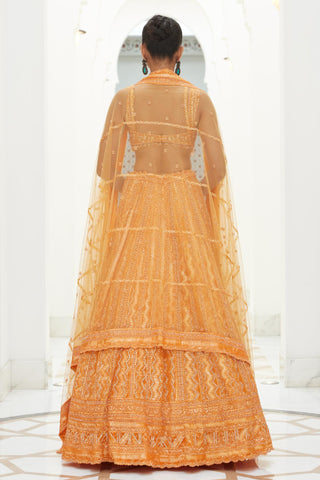Lehenga Set Indian Wedding – Orange Festive Wear by Nitika Gujral