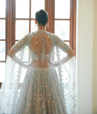 Lehenga Set Indian Wedding – Silver Evening Glam by Nitika Gujral