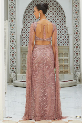 Pink Fishtail Co-ord Set Contemporary Wear – Evening Glam by Nitika Gujral