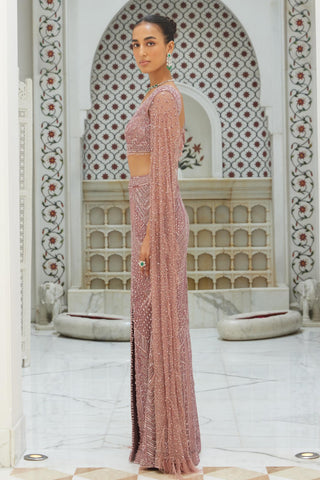 Pink Fishtail Co-ord Set Contemporary Wear – Evening Glam by Nitika Gujral