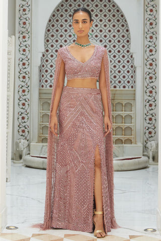Pink Fishtail Co-ord Set Contemporary Wear – Evening Glam by Nitika Gujral