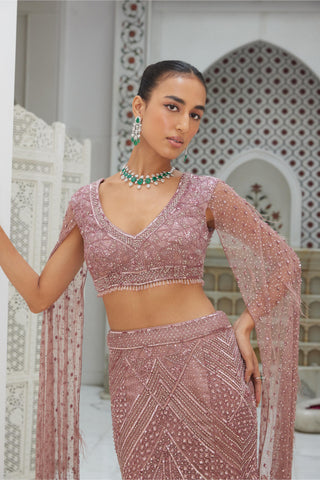 Pink Fishtail Co-ord Set Contemporary Wear – Evening Glam by Nitika Gujral