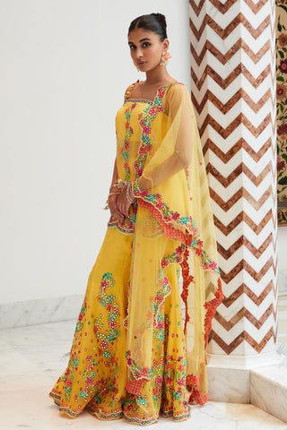 Yellow Sharara Set Indian Wedding – Haldi Ready by Nitika Gujral