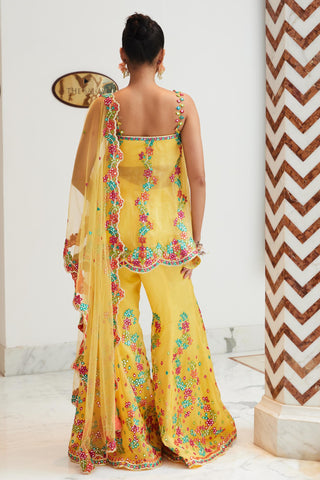 Yellow Sharara Set Indian Wedding – Haldi Ready by Nitika Gujral
