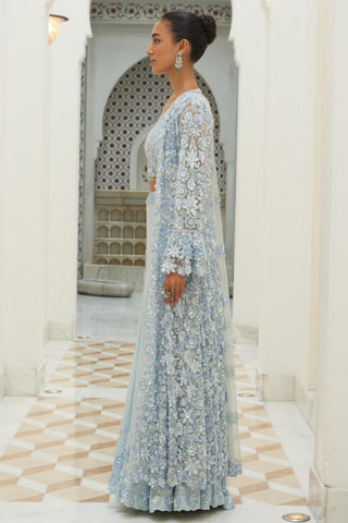 Blue Sharara Set Indian Wedding – Evening Festive by Nitika Gujral