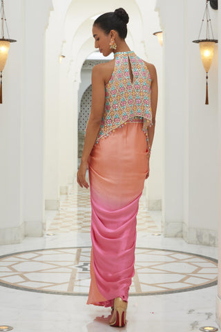 poncho skirt set Contemporary Wear Pink Lamhey Skirt by Nitika Gujral