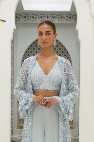 Blue Sharara Set Indian Wedding – Evening Festive by Nitika Gujral