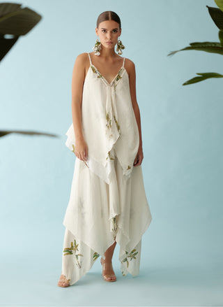 Off-white asymmetrical double layer co-ord sets L Off-white asymmetrical double layer co-ord sets L