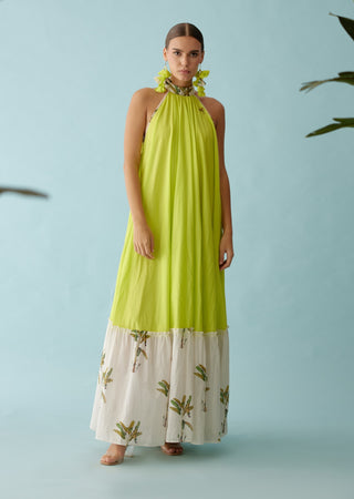 Lime green halter maxi dress Lime green halter maxi dress